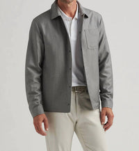 PETER MILLAR Portland Shirt Jacket in gale gray - men's jacket