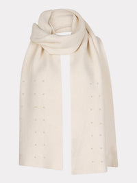 ESQUALO Pearls Scarf in off white - women's scarf