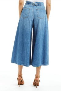 Tractr - Culotte Jeans With Back Waist Buckle