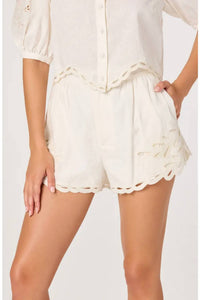 Astr - Joellyn Embroidered Cotton Shorts