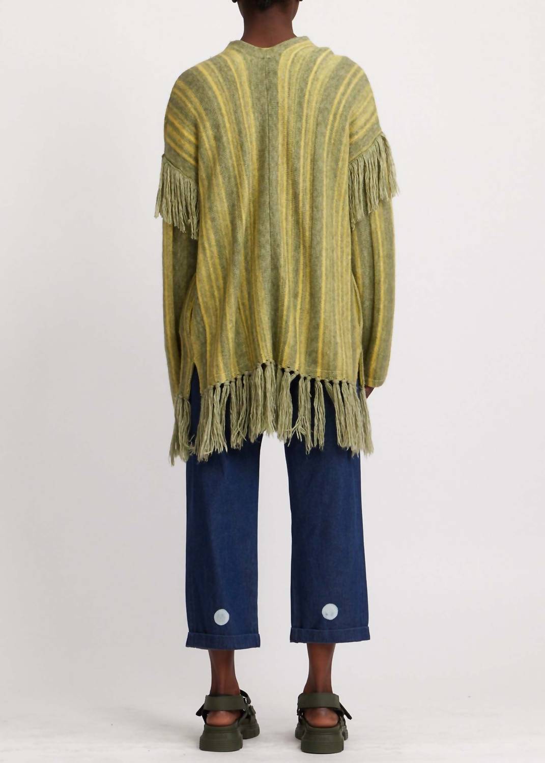 Raquel Allegra - Fringe Long Stripe Cardigan