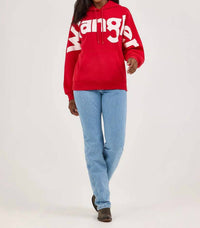 Wrangler Retro Western Punchy Graphic Hoodie in red - women's top - alternate view