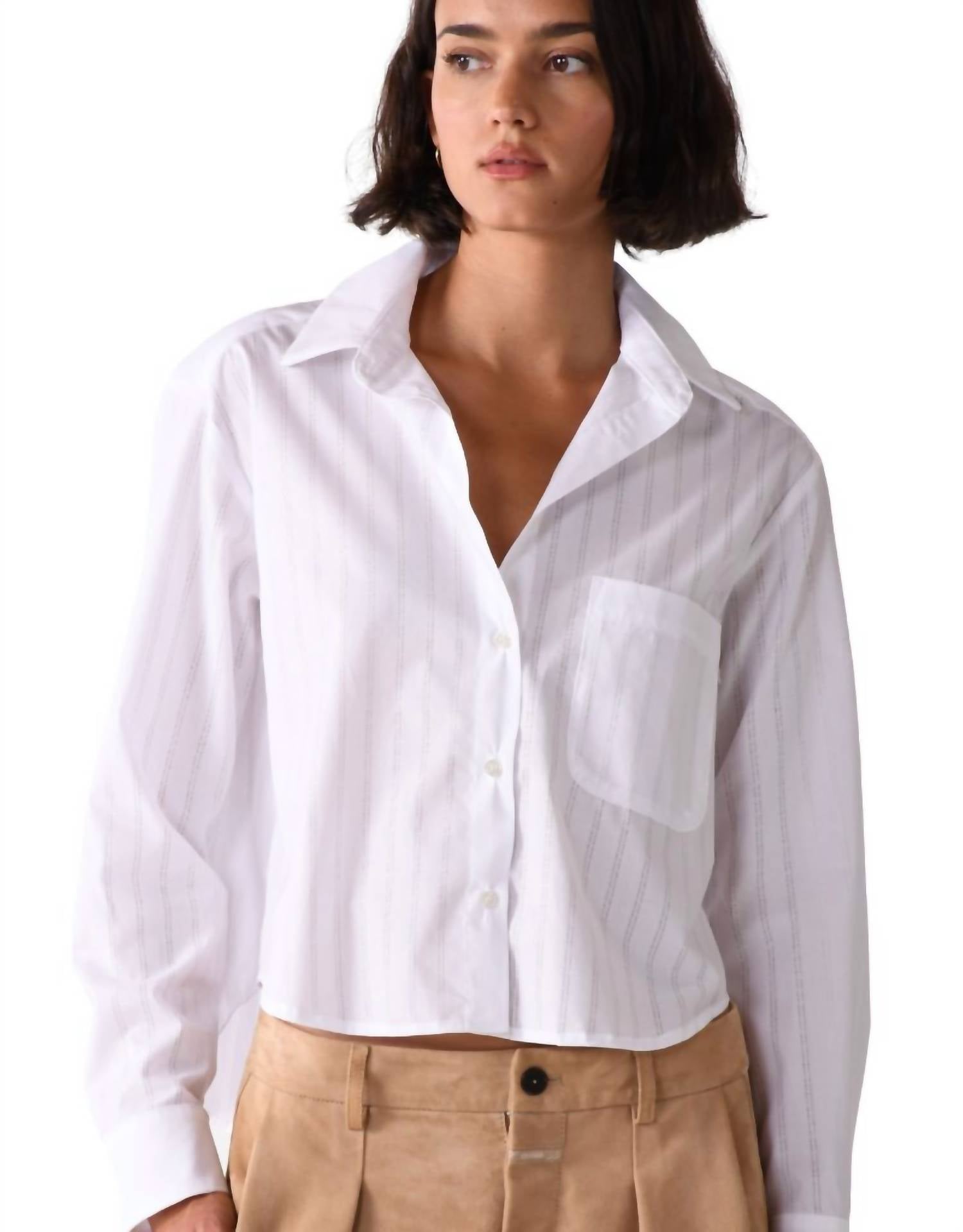 Cissa - Belle Needle Stripe Long Sleeve Shirt