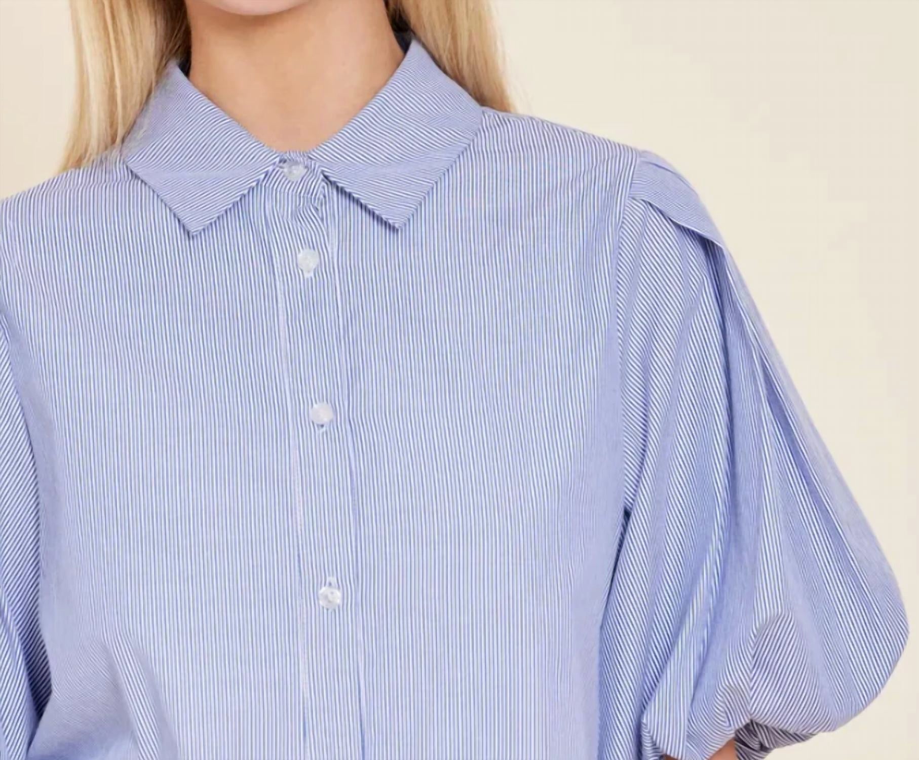 Dolce Cabo - Poplin Puff Shoulder Top