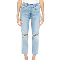PISTOLA Charlie High Rise Straight Jean in bali distressed - women's jeans