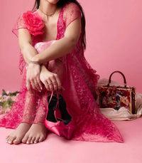 Rodarte - Floral Lace Dress With Ruffles