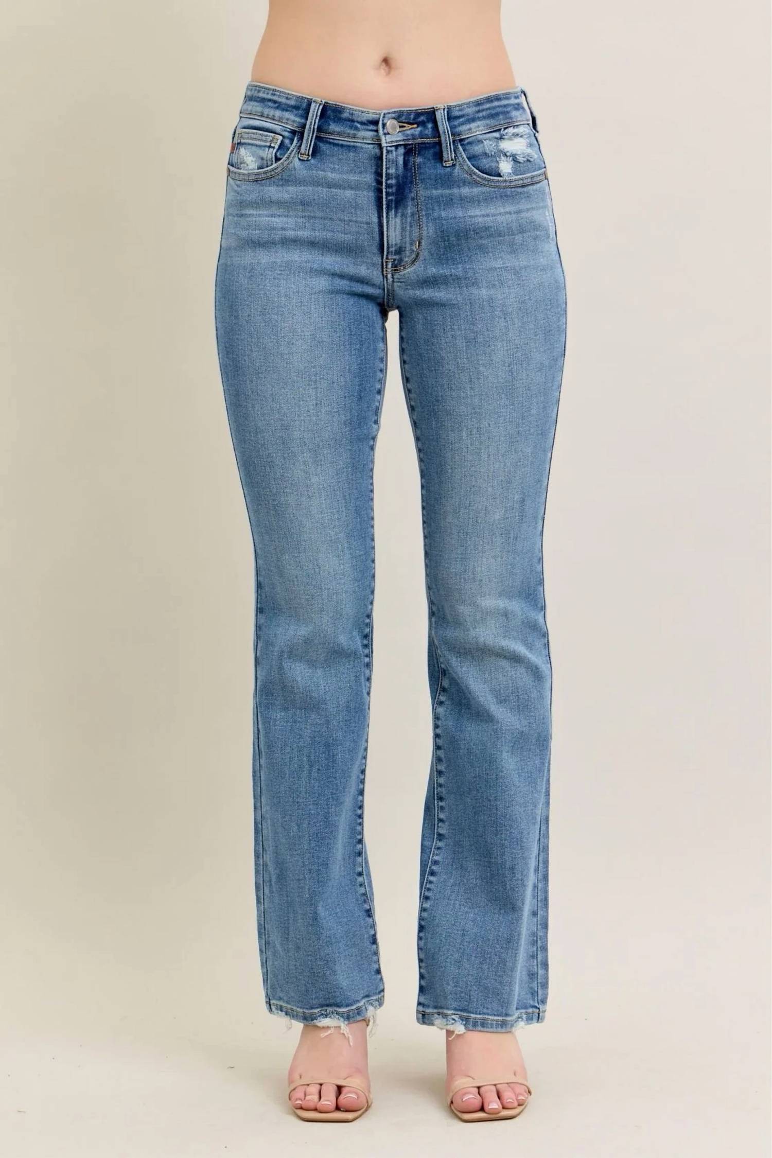 Judy Blue - Bootcut With Destroy Hem Jeans