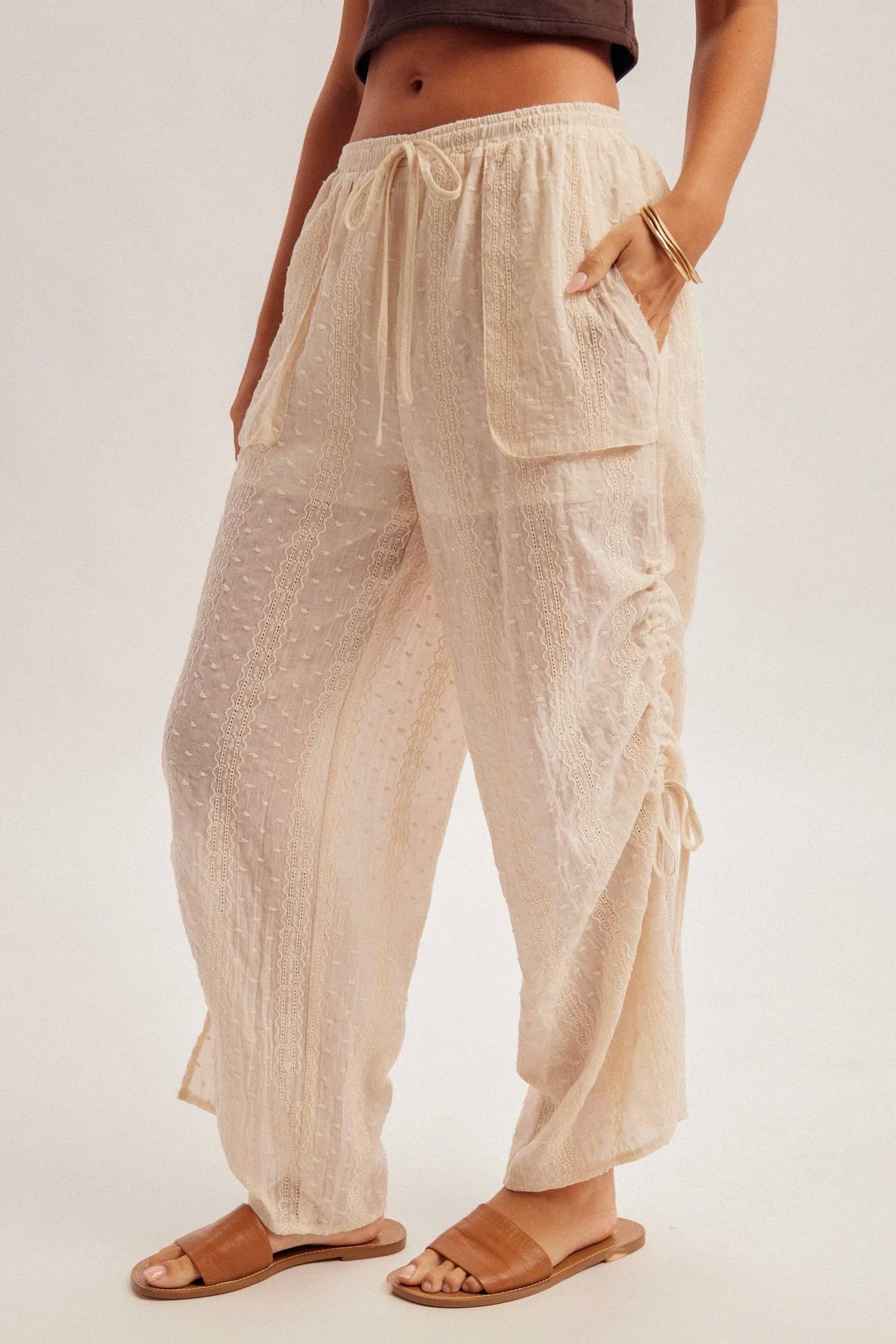Hem & Thread - Driftwood Embroidered Cargo Pants