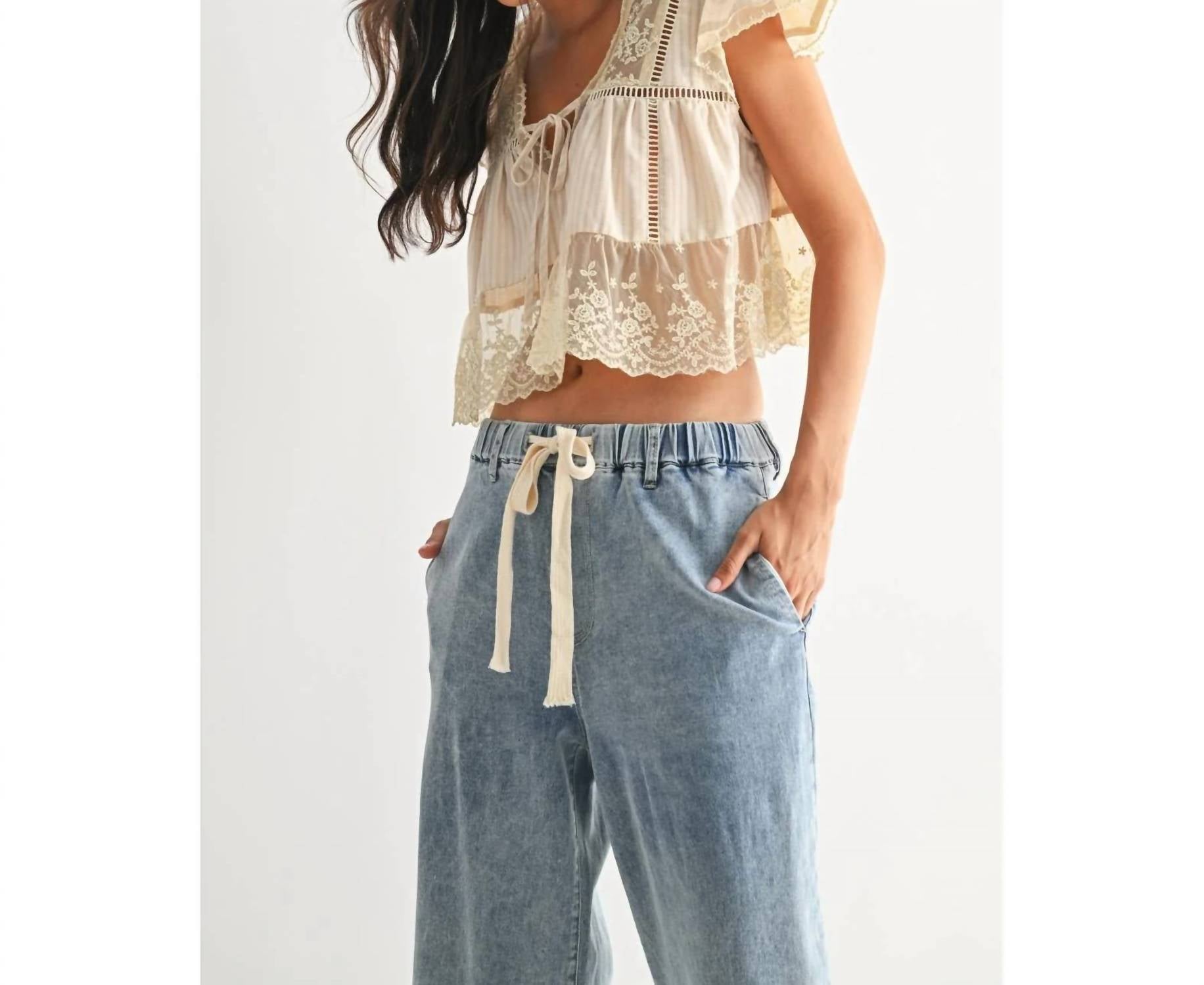 Camellia - Lace Trim Blouse