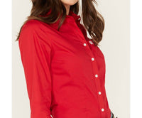 Wrangler Button-down Western Shirt in red - women's shirt - alternate view