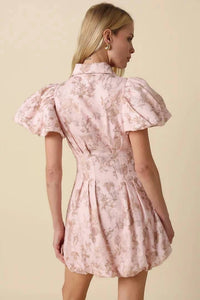 Olivaceous - Delaney Floral Bubble Mini Dress