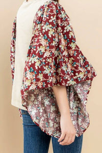 Surelymine - Floral Kimono Sleeve Top