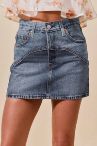 So Me - Washed Denim Mini Skirt