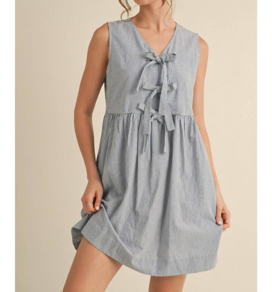Jodifl - Keeley Striped Bow Mini Dress