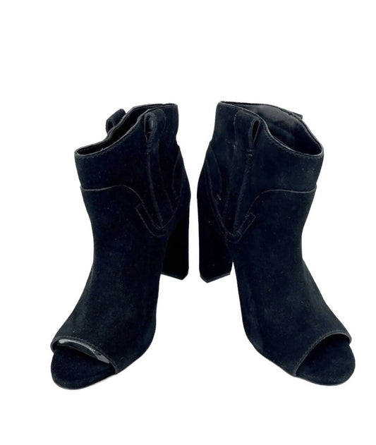 Vince Camuto - Women's Camey Peep Toe Suede Leather Ankle Boots