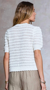 Current Air - Women's Crochet Short Sleeve Cardigan