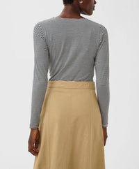 Part Two Nemajas Long Sleeve Tee in dark navy - women's long sleeve top - detail view