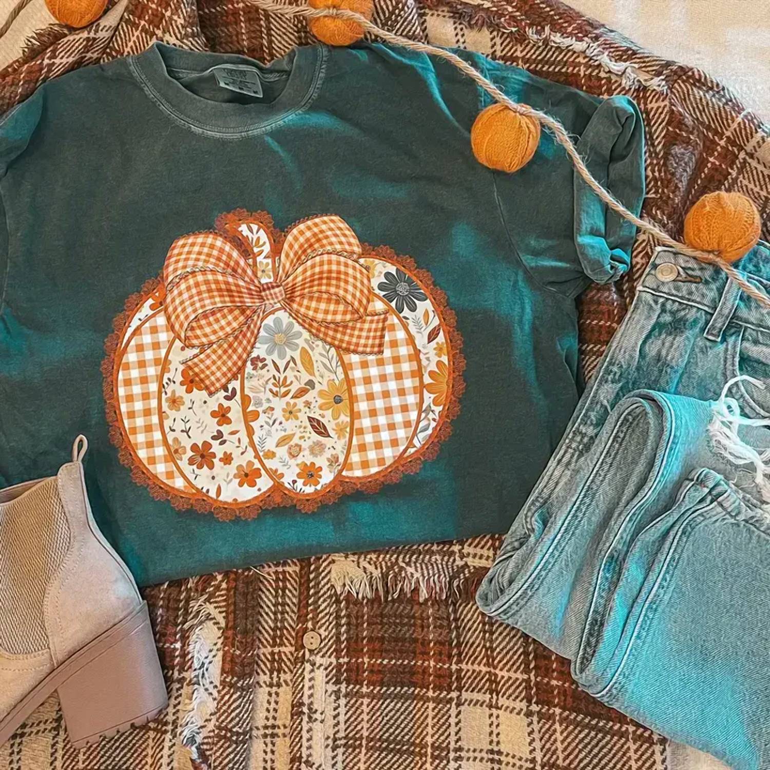 Southern Babe Wholesale - Pattern Pumpking Tee