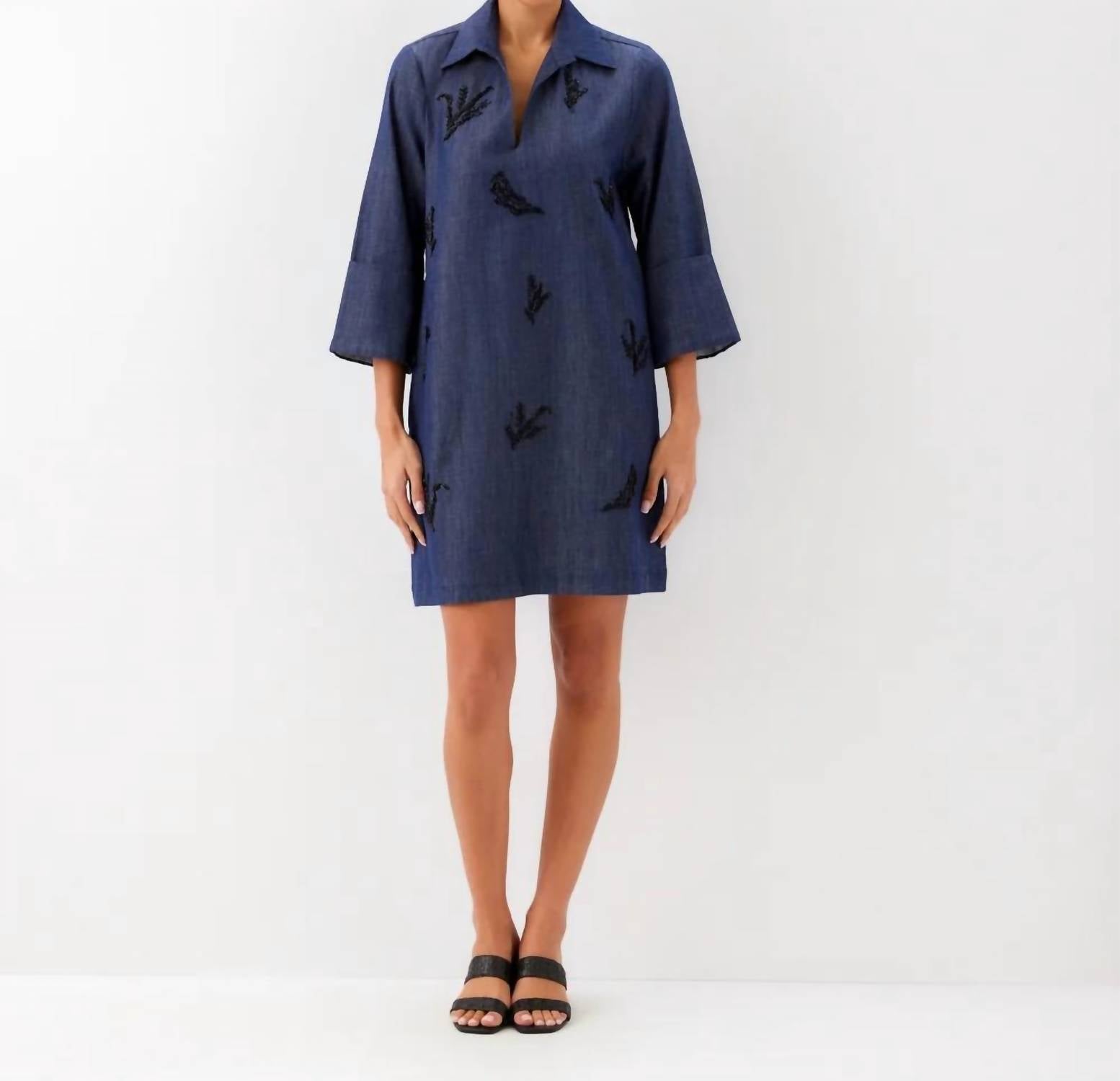 Karen Kane - Embellished Cuffed Sleeve Dress
