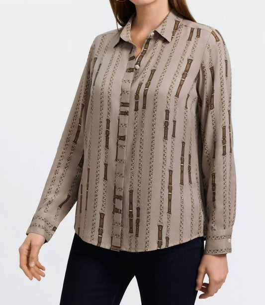 Foxcroft - Luna Chain Belt Print Shirt