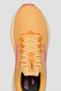 BROOKS Women's Ghost 17 Running Shoe in 810 apricot grey pink - women's shoe - detail view