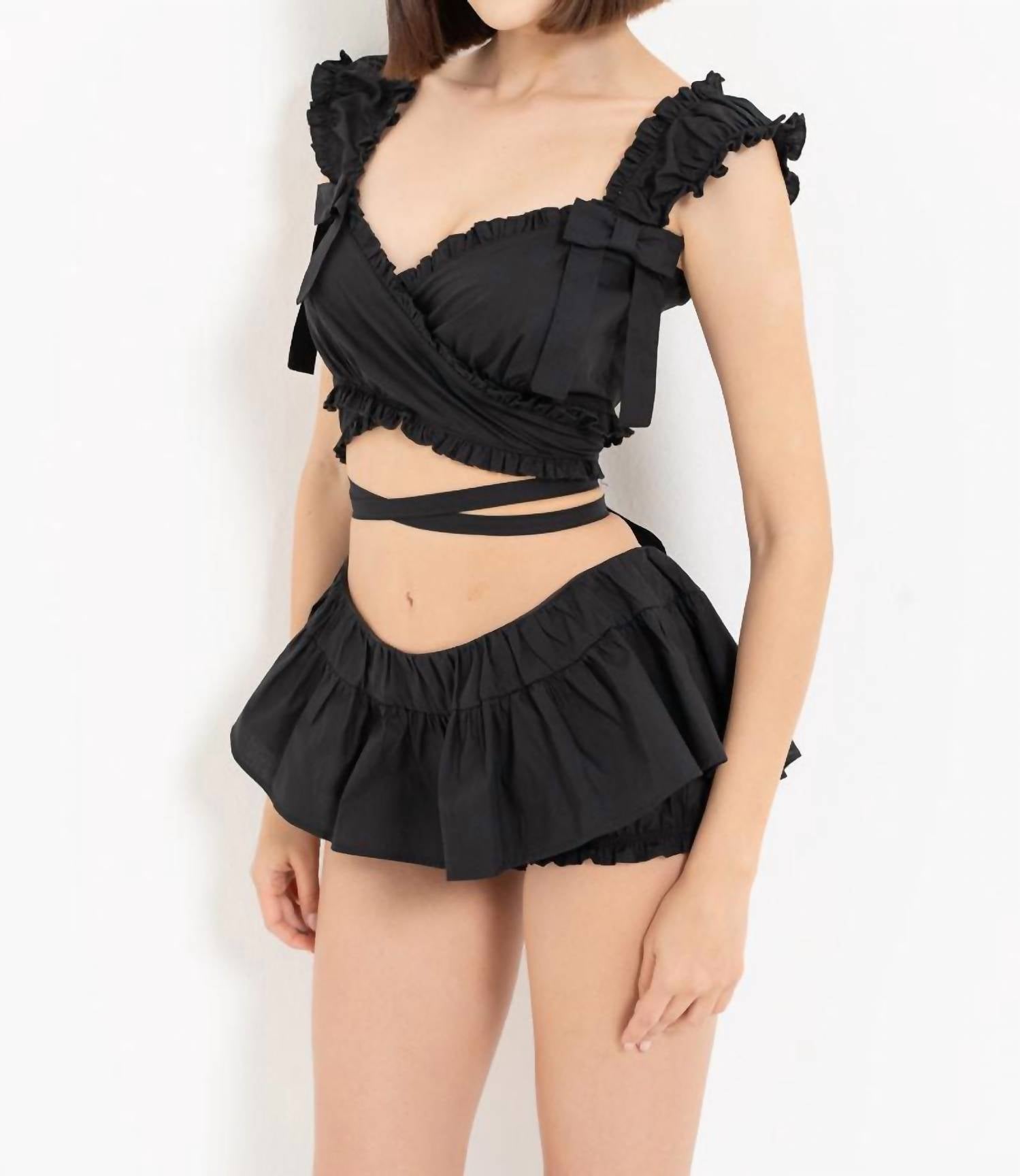 Kikiriki - Bambola Cotton Poplin Ruffle Bloomer Skort Matching Set
