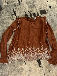 &Merci - Ruffled Lace Trim Top