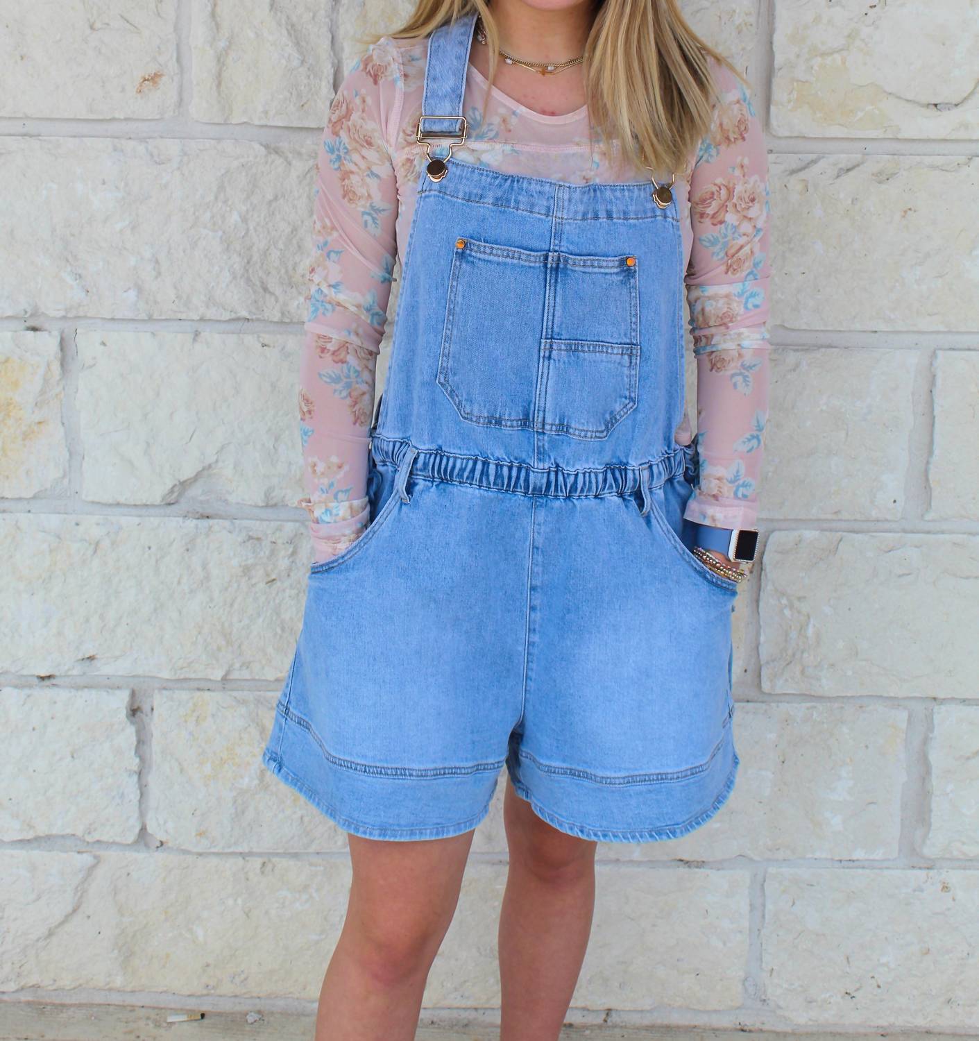 Listicle - Drawstring Overall Shorts