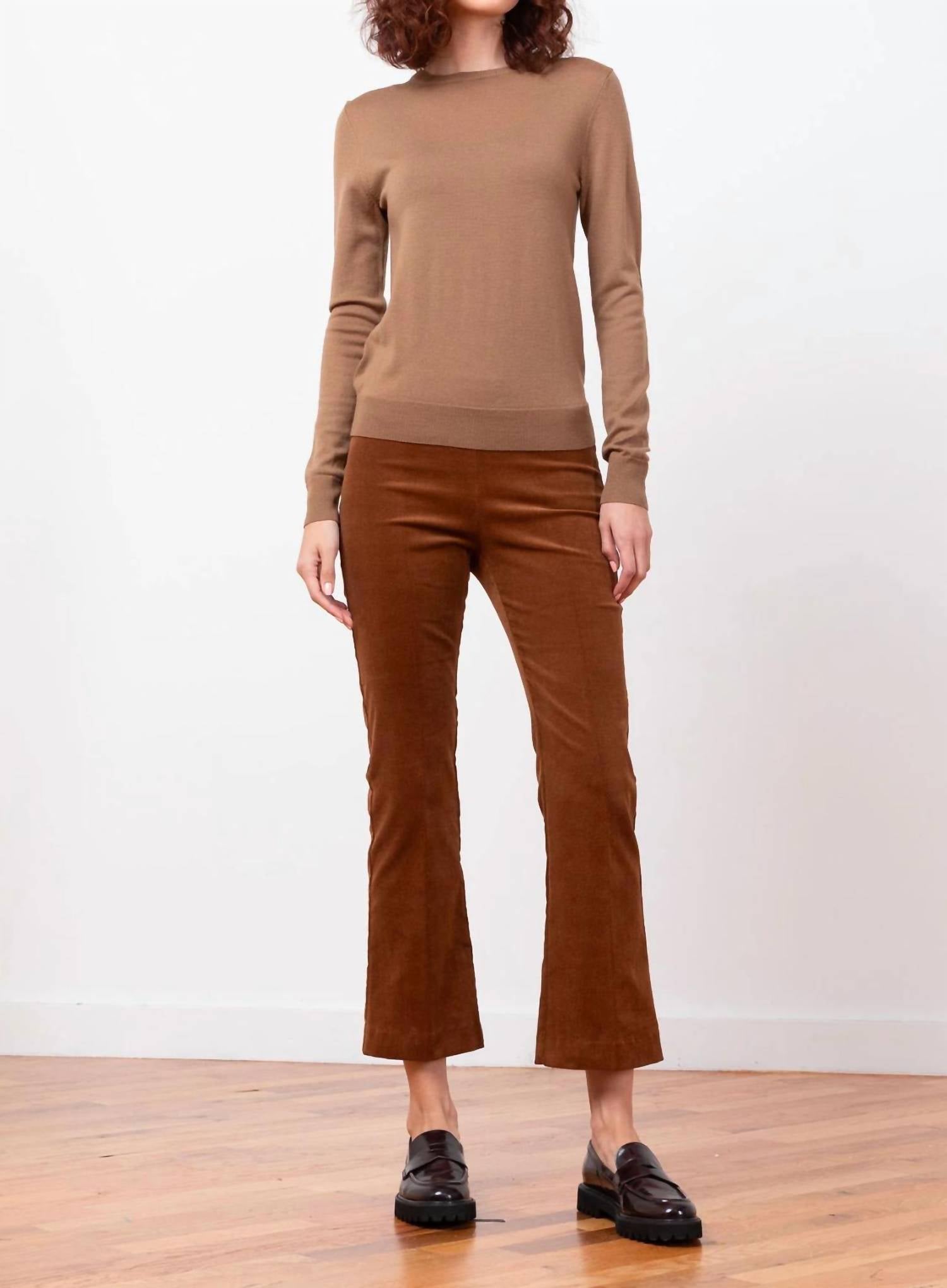 Avenue Montaigne Leo Corduroy Pants in cognac - women's pants