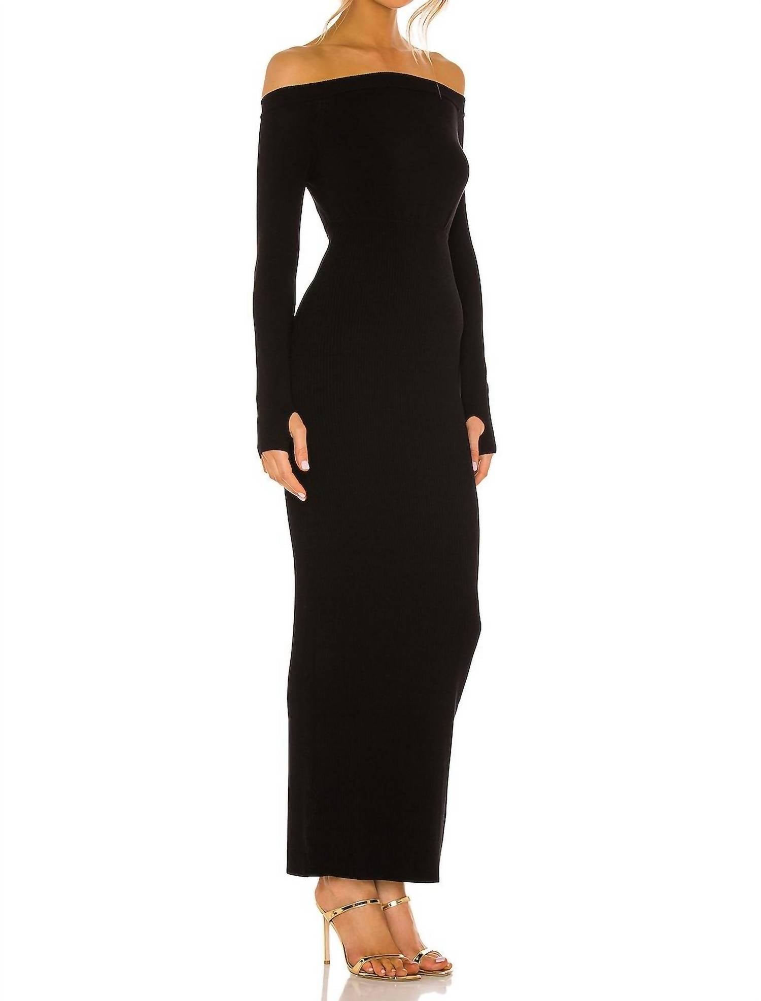 Michael Costello - Off Shoulder Bodycon Maxi Dress