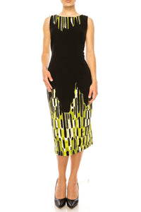 Maya Brooke - Abstract Print Cropped Jacket Dress