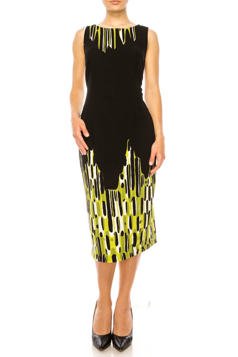 Maya Brooke - Abstract Print Cropped Jacket Dress
