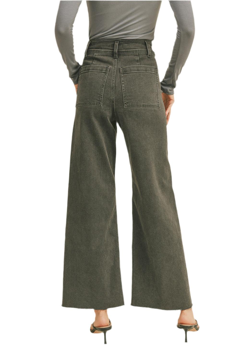 Harris Boulevard Faded Stretch Cotton Pant in black - women's jeans - detail view