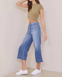 Bella Dahl Saige Wide Leg Crop Jeans in salt creek wash - women's pants - alternate view