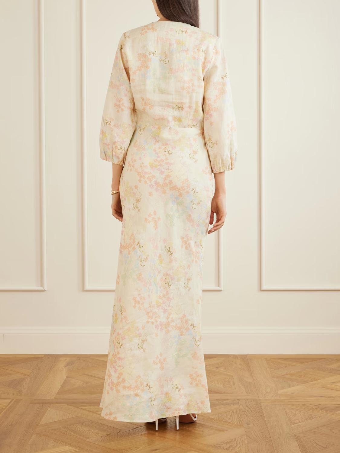 Bernadette - Beau Floral-print Linen Maxi Dress
