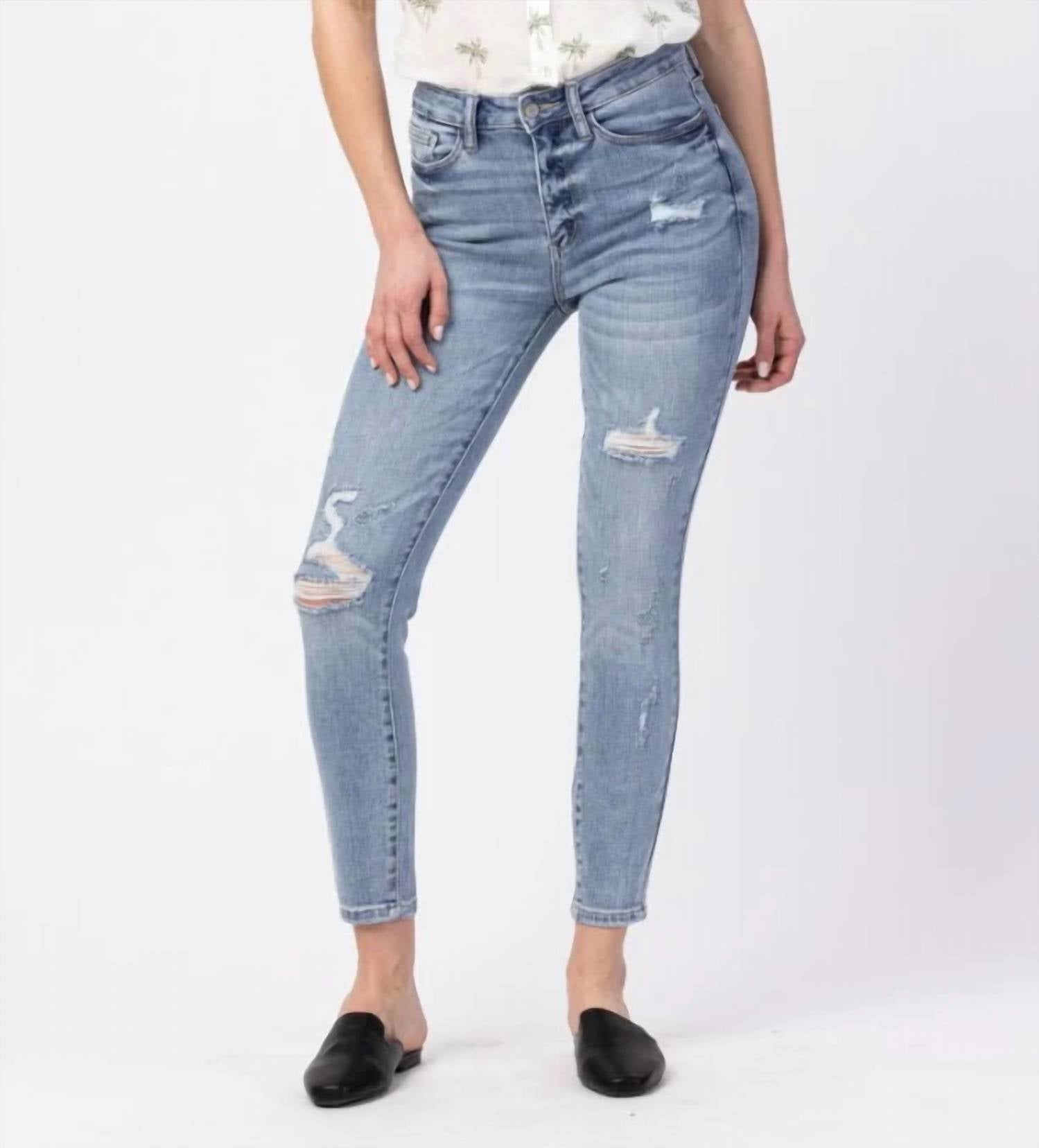 Judy Blue - Women's Gwen Destroyed Skinny Jeans