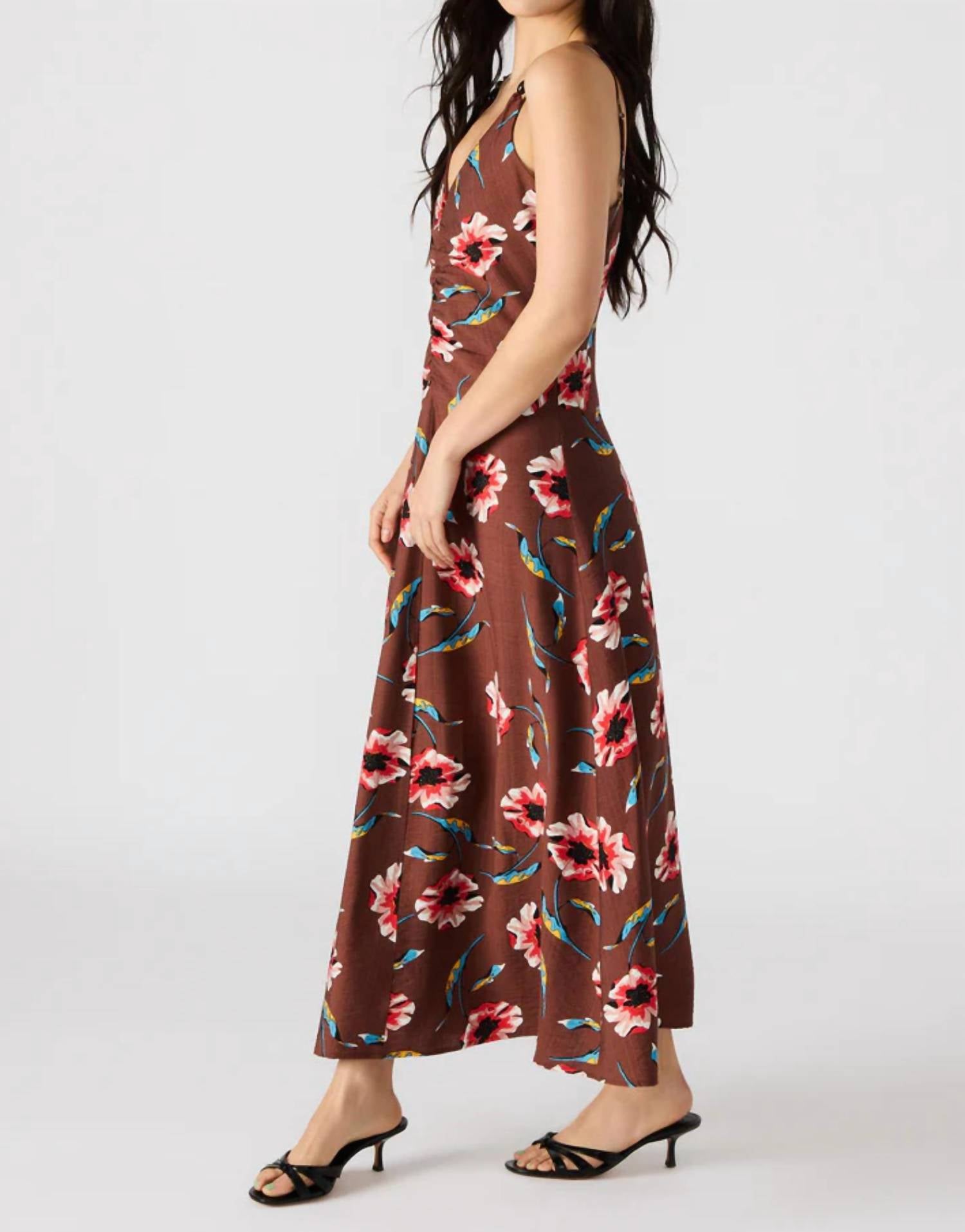STEVE MADDEN Monroe Flowy Maxi Dress in brown - women's dress - alternate view
