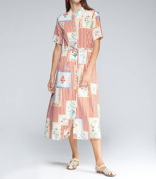 Vilagallo - DRESS AROA PATCHWORK RAYAS PRINT