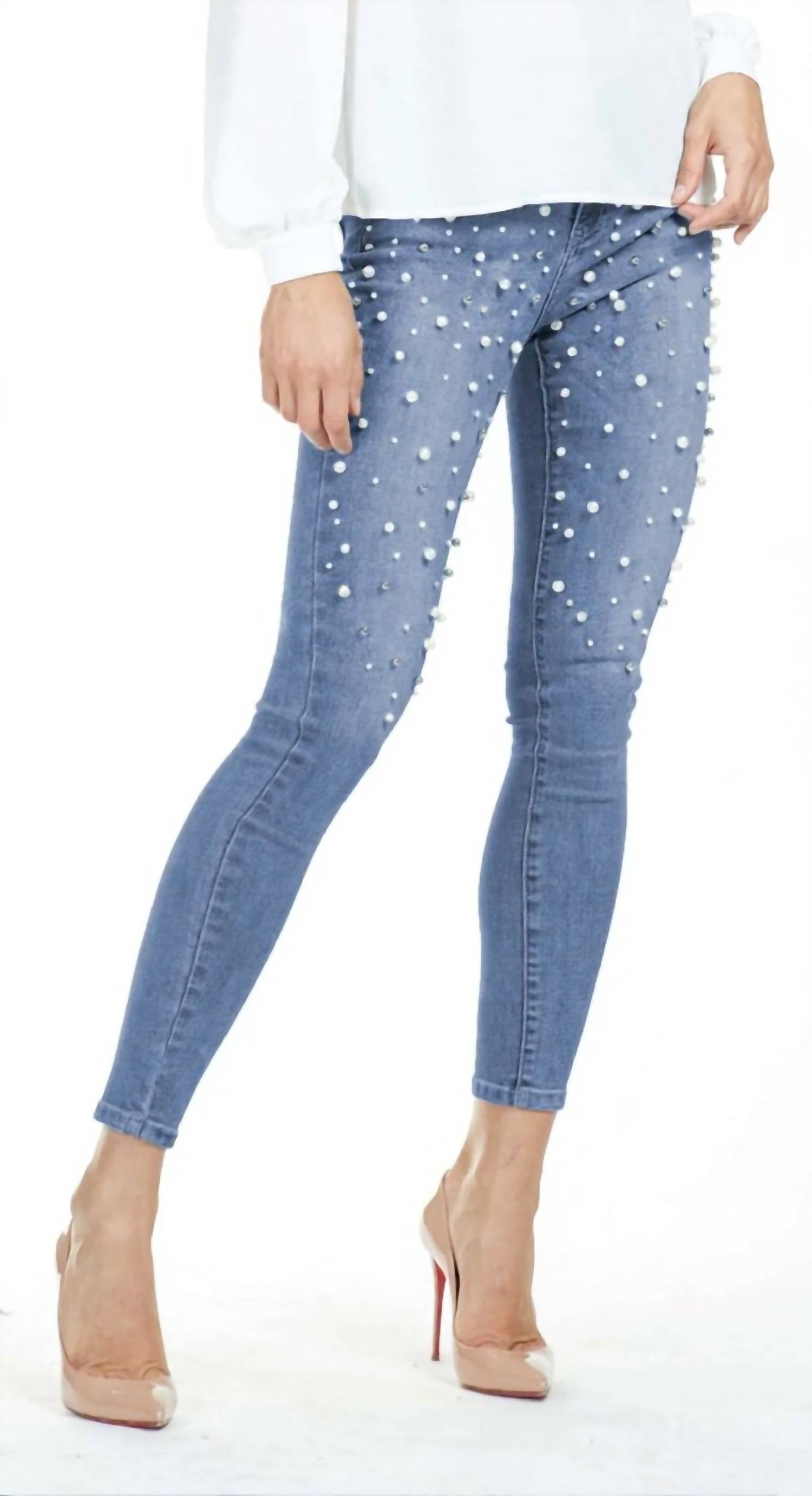 Frank Lyman - Pearl High Waisted 5 Pocket Jeans