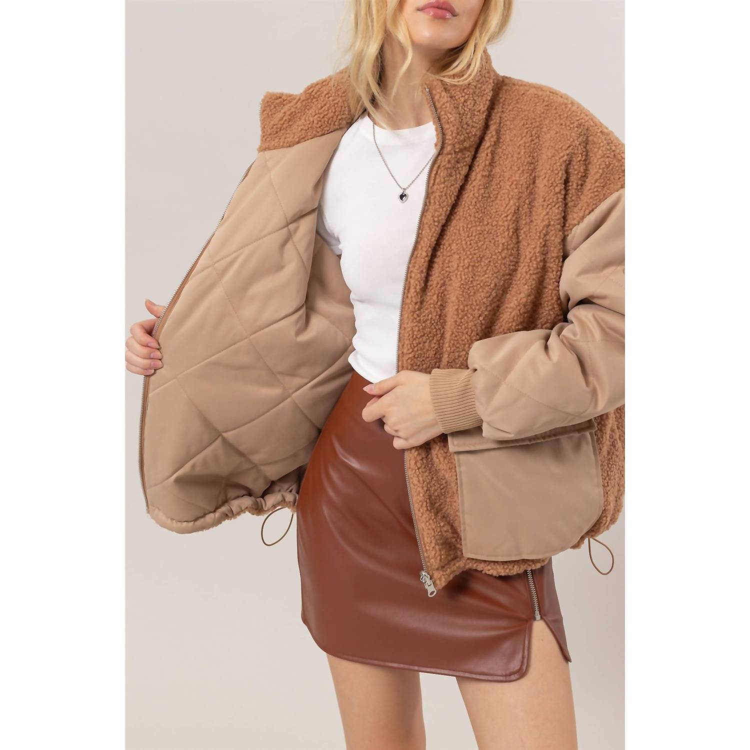 Hyfve - Reversible Fur Puffer Jacket