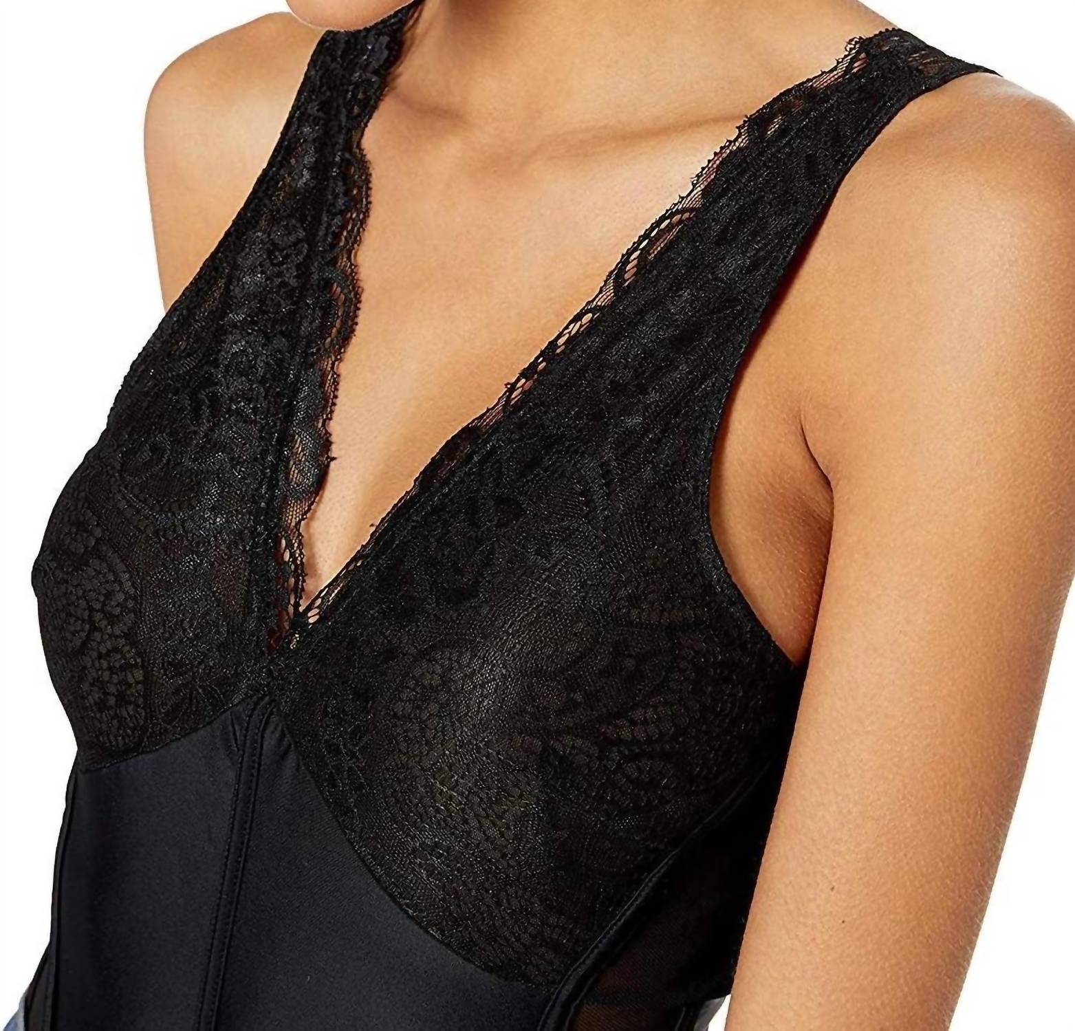 ASTR Austin Bodysuit in black - women's shirt - view 4