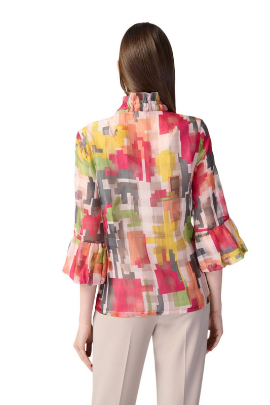 Joseph Ribkoff - Geo Print Ruffled Jacket