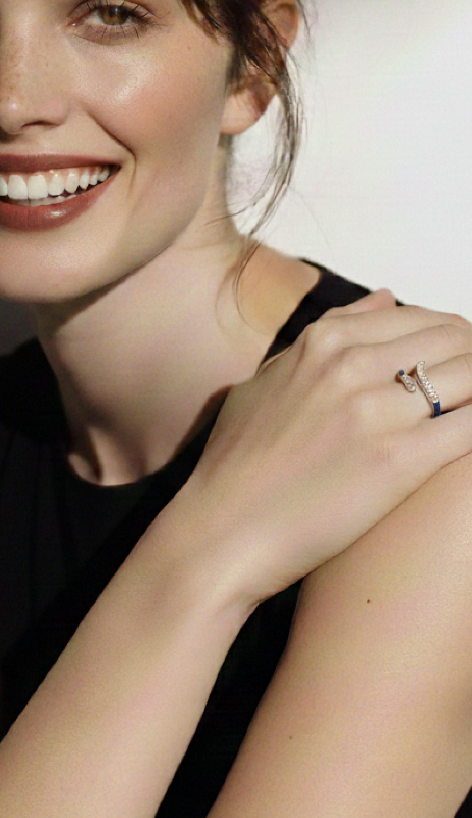 DISC Women's Passback Ring in blueberry - women's jewelry - detail view