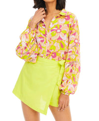 ALLISON NEW YORK Zelda Mini Skort in lime - women's shorts - view 5