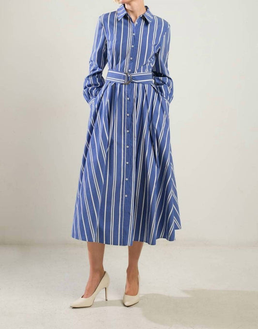 Flying Tomato - Anderson Striped Shirt Midi Dress