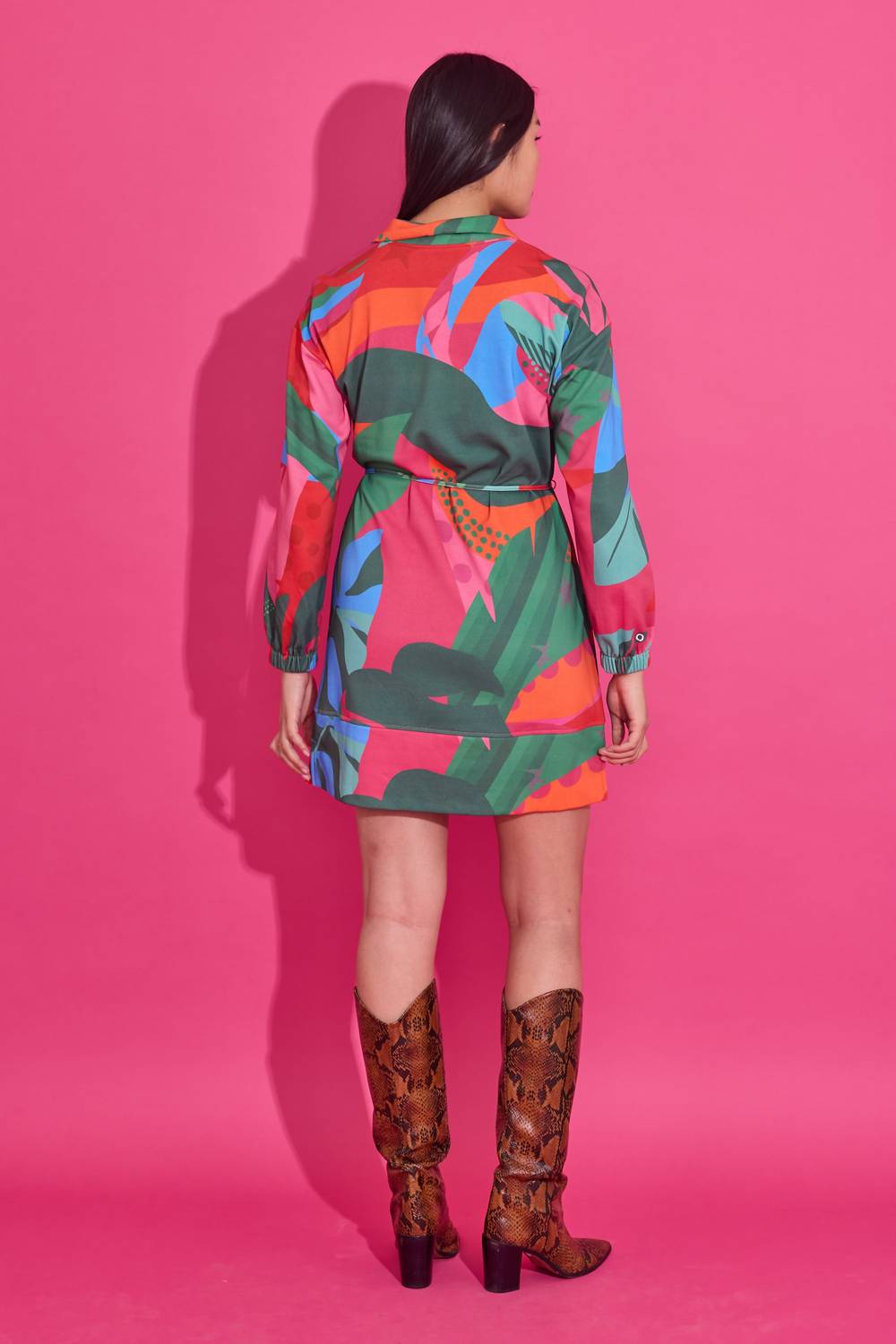 Alden Adair Logan Mini Dress in tropical jingle 1 - women's dress - alternate view