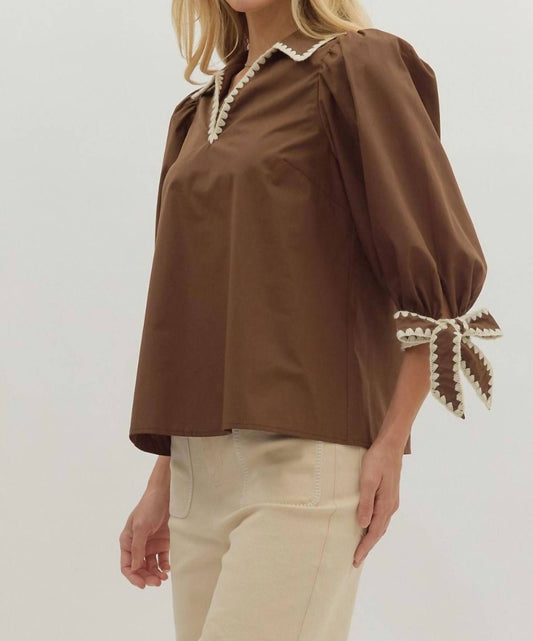 Entro - Scallop Trim Blouse