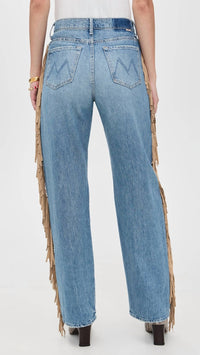 Mother - Fringe Half-pipe Button Sneak Jeans