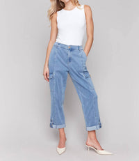 CHARLIE B Safari Cargo Pant in chambray - women's pants - view 4