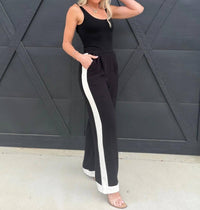 Blu Pepper - Contrast Trim Linen Pants